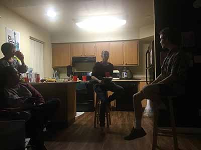 people discussing film