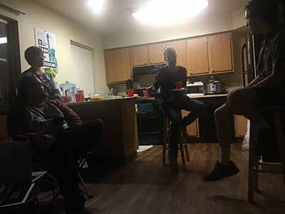 people discussing film
