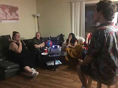 people discussing film