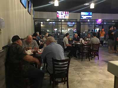 Men at Foreva Wings Guys Night Out event