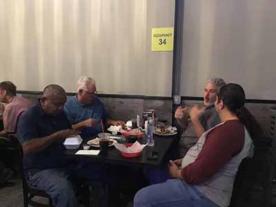 Men at Foreva Wings Guys Night Out event