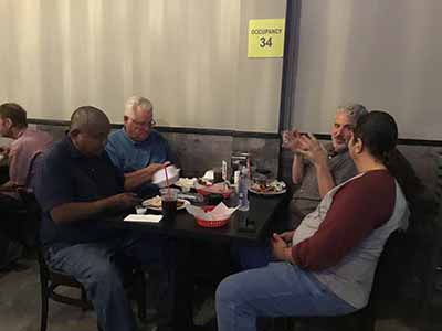 Men at Foreva Wings Guys Night Out event