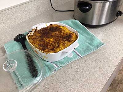 casserole or homemade macaroni and cheese