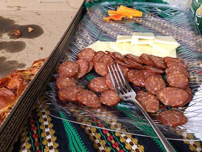 vegetable, cheese, meat tray