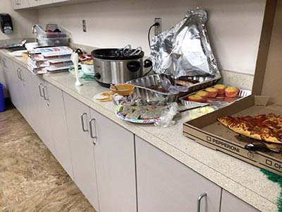 food at potluck dinner