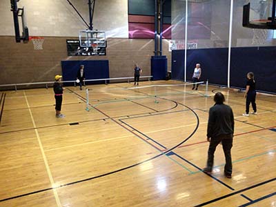 neighbors playing pickle ball