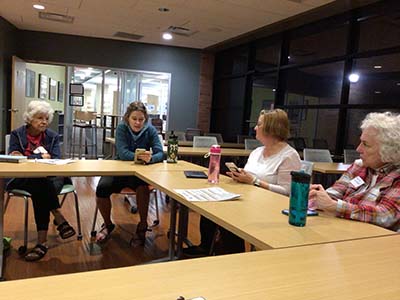 people at book club meeting