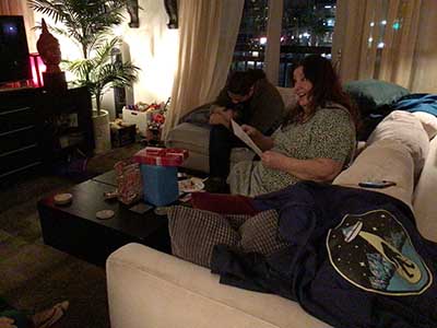 Sonia opening birthday presents