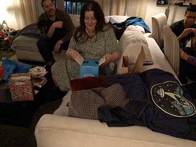 Sonia opening birthday presents
