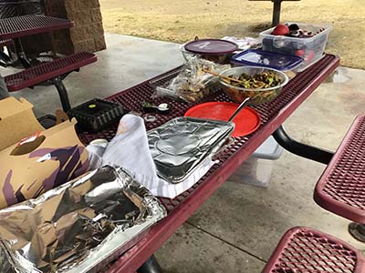 food serving table