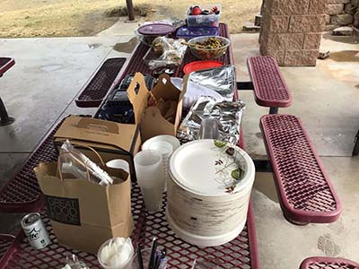 food serving table
