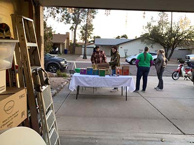 Girl Scouts selling Girl Scout cookies