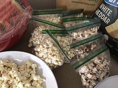 seasoned popcorn in plastic bags