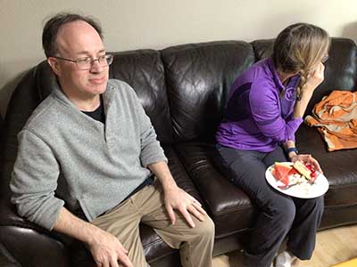 people at watch party