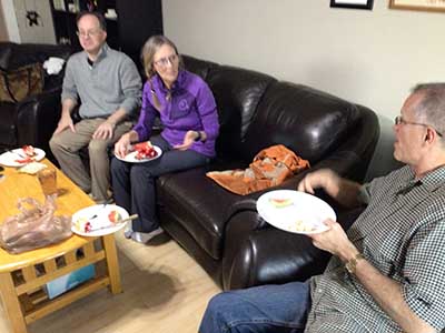 people at watch party
