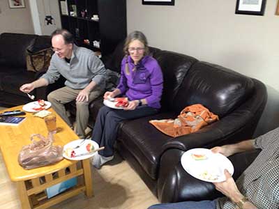 people at watch party