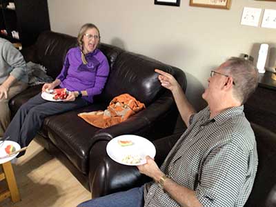 people at watch party