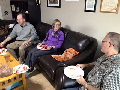 people at watch party