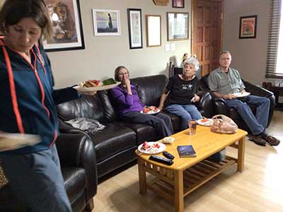 people at watch party