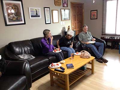 people at watch party
