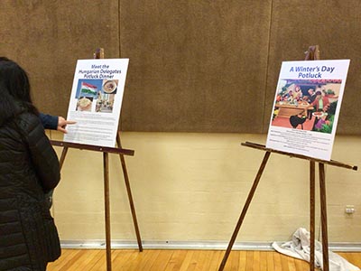 posters on easels for future events