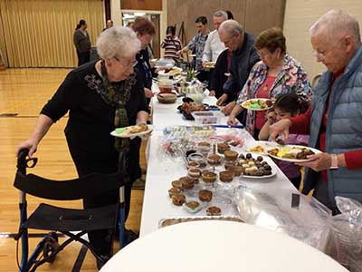 people getting food