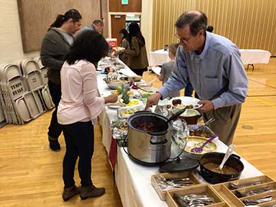 people getting food