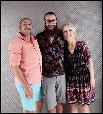 portrait photo of neighbors at pool party