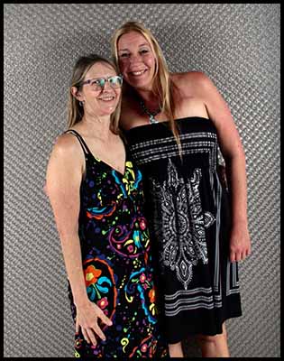 portrait photo of neighbors at pool party