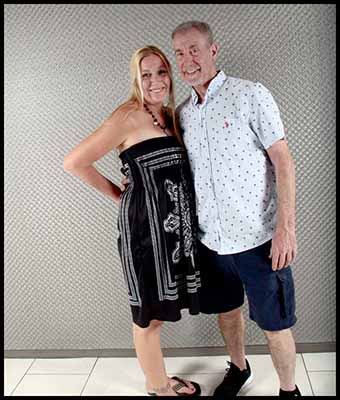 portrait photo of neighbors at pool party