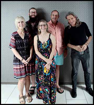 portrait photo of neighbors at pool party
