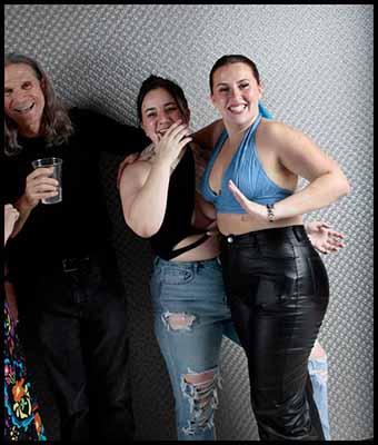 portrait photo of neighbors at pool party