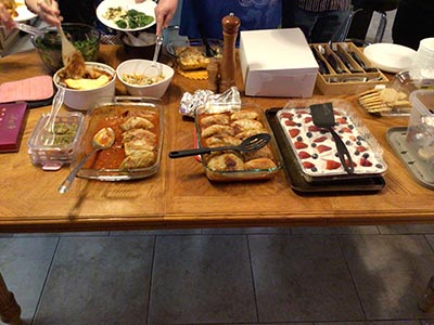 food serving table