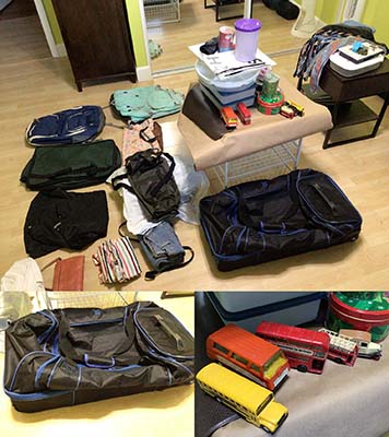 give items, before the event: composite photo of different items