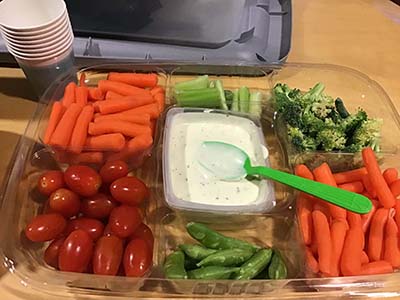 vegetables and dip