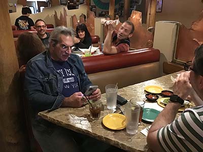 neighbors gathering at Valle Luna restaurant