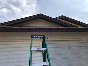 neighbors gather to scrape and paint trim on home of elderly neighbor Nellice Reidhead