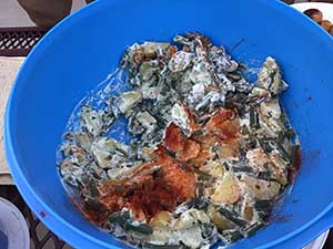 neighbors gather at park for potluck dinner birthday party