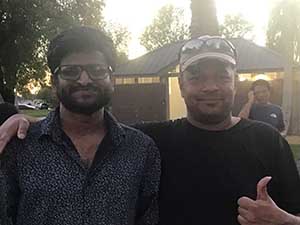 neighbors gather at park for potluck dinner birthday party