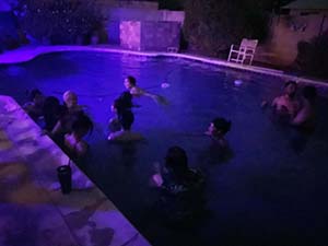 Potluck dinner pool party with Arizona neighbors and 14 ESL students from Japan