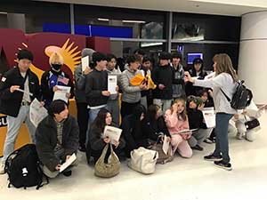 Japanese ESL students arrive at Sky Harbor Airport in Phoenix, Arizona