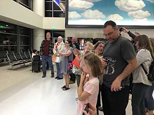 Japanese ESL students arrive at Sky Harbor Airport in Phoenix, Arizona